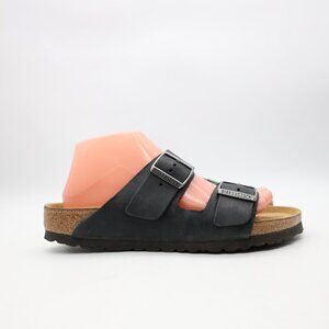 Birkenstock Arizona Women's EU 39 US 8 Black Leather Cork Slide Casual Sandals